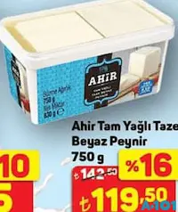AHİR TAM YAĞLI TAZE BEYAZ PEYNİR 750 G AHİR TAM YAĞLI TAZE BEYAZ PEYNİR 750 G